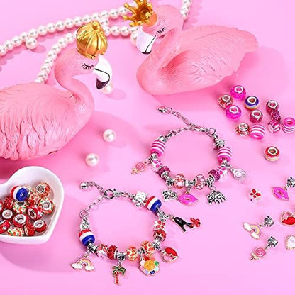 AIPRIDY 150 Pieces Charm Bracelet Making Kit,Unicorn Mermaid Crafts Gifts Set Can Inspires Imagination and Creativity,Jewelry Making Kit Perfect Gifts for Girls 5-12 Years Old (150 Pieces) - Image 6
