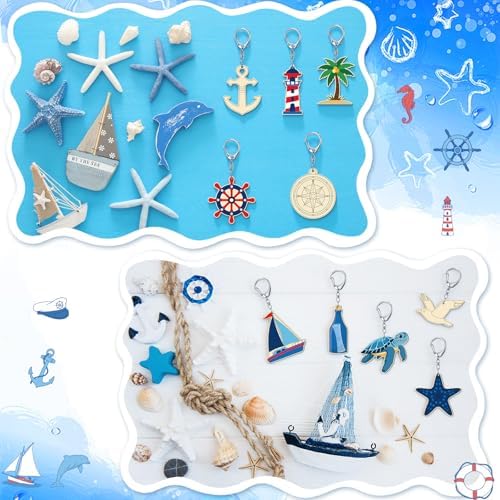 RattanView 24 Pcs Nautical Craft Keychains DIY Keychain, 12 Styles - Image 5