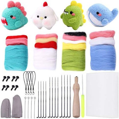 LOKUNN Needle Felting Kit 4 PCS Animal Felting Kits for Beginners Adult by lokunn