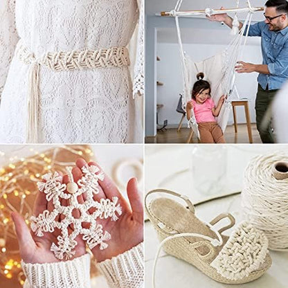Hdviai Macrame Supplies - 3mm x 109Yards Macrame Cord for Adults Beginners Kit, with Accessories Like 110Pcs Beads and 40Pcs Wooden Rings for Plant Hanger - Image 7