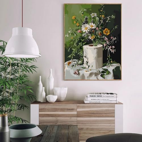 VIGEGU Flowers Paint by Numbers Kit for Adults Beginner,Easy Adult Paint by Number Kits on Canvas DIY Painting for Beginners Art by Numbers for Home Wall Decor 16x20 Inch - Image 2