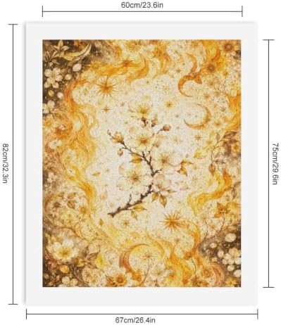 Bozfoxa Paint by Numbers Kit for Adults Beginner Golden Moon Floral - Image 2