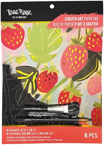 Brea Reese Ethereal Summer Scratch Art Paper Pad - 6 Guided DIY Designs by BreaReese