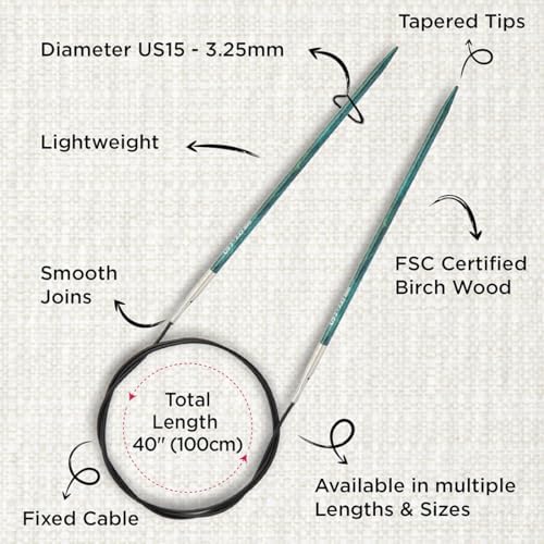 KnitPro Dreamz Fixed Circular Needles 40" (100cm) | US Size 3 (3.25mm) - Image 3