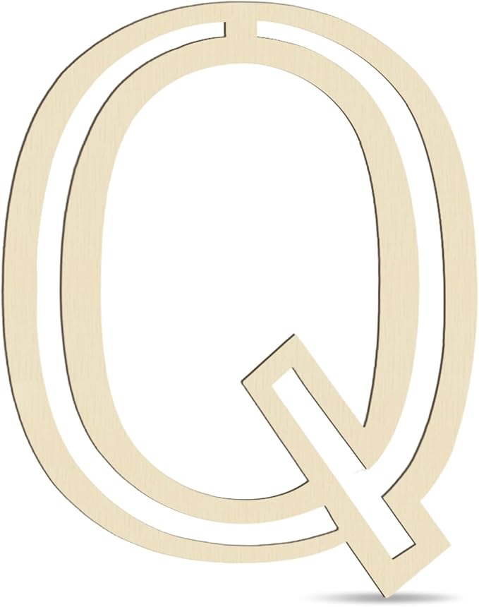 Large Wooden Letters 14 inch for Wall Decor Crafts Big Wood Letter Q 1/5 Inch Thick Unfinished Alphabet Cutouts Paintable Letters for DIY Wreath Home Party Wedding Baby Nursery Decorations (Q)