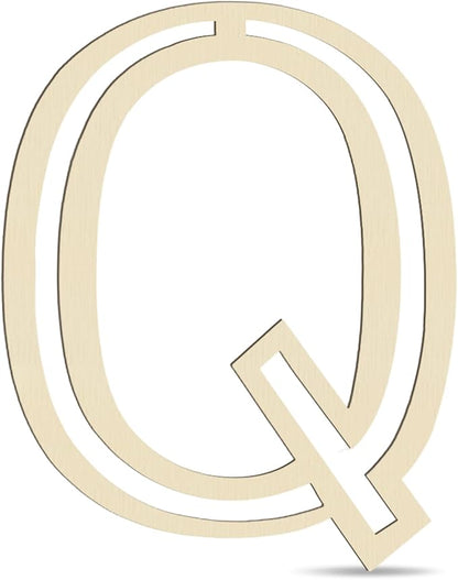 Large Wooden Letters 14 inch for Wall Decor Crafts Big Wood Letter Q 1/5 Inch Thick Unfinished Alphabet Cutouts Paintable Letters for DIY Wreath Home Party Wedding Baby Nursery Decorations (Q)