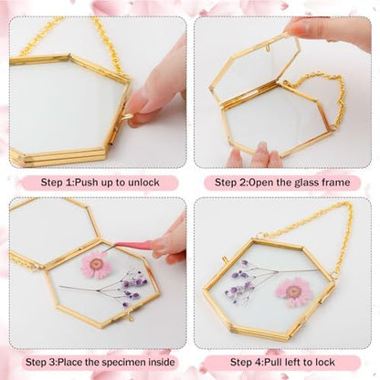 12 Pcs Pressed Flower Frames Craft Kit for Adults Double Glass Frame Decor - Image 3