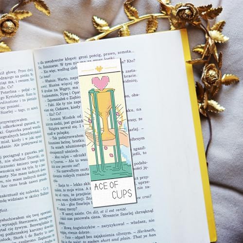 FREEBLOSS 6 Set Cross Stitch Bookmark Kit Stamped Cross Stitch Kit Tarot Cards Theme Embroidery Set with Instruction for Adults 8''*2.4'' - Image 5