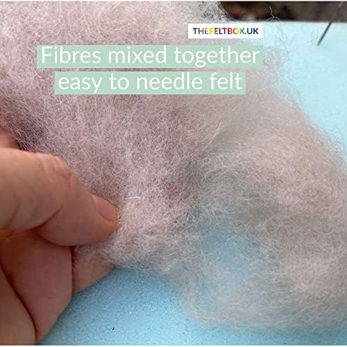 The Felt Box Needle Felting Wool – Skin Tone Shade Pack 100g / 3.5oz – Short Fiber Carded Batts for Core & Finish – DHG Processed Sheep Wool ~27 Microns – Perfect for Dolls Animals People & Crafts - Image 7