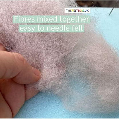 The Felt Box Needle Felting Wool – Skin Tone Shade Pack 100g / 3.5oz – Short Fiber Carded Batts for Core & Finish – DHG Processed Sheep Wool ~27 Microns – Perfect for Dolls Animals People & Crafts - Image 7