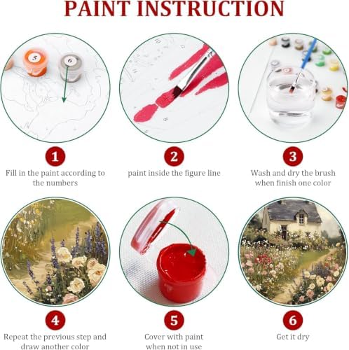 WUDWL Paint by Numbers Kit for Adults Framed Canvas, with Wooden Easel - Image 7