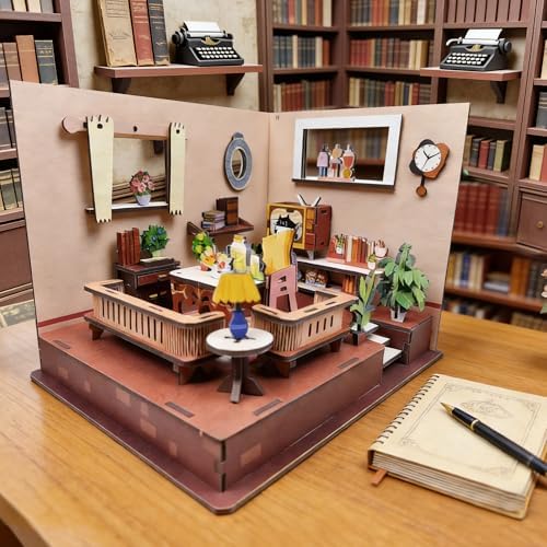 3D Wooden Puzzle for Adult DIY Cozy Living Room Model Kit by Wacocetoybringsyoujoy