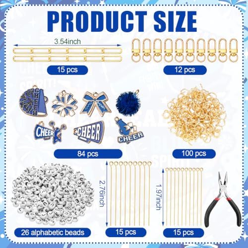 Nosiny 530 Pcs DIY Cheer Charms Keychain Making Kit - Image 2