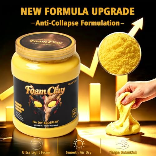 MEARCOOH Modeling air Dry Foam Clay Yellolw Cosplay Magic Clay 1000g - Image 3