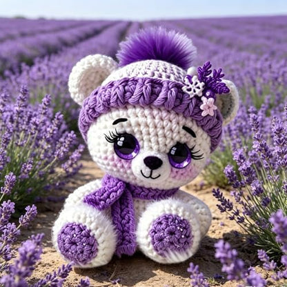 FRANDEK DIY Purple Bear Crochet Kit for Adults, Cute Plush Animal Set - Image 4