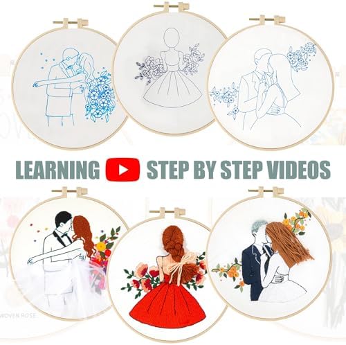 LX LERMX Embroidery Kits for Beginners, Adult Starter Cross Stitch Kit Needlepoint Complete DIY Kit with Unique Patterns, Hoop, Colorful Threads, Tools, Step by Step Instructions & Video Tutorial - Image 2
