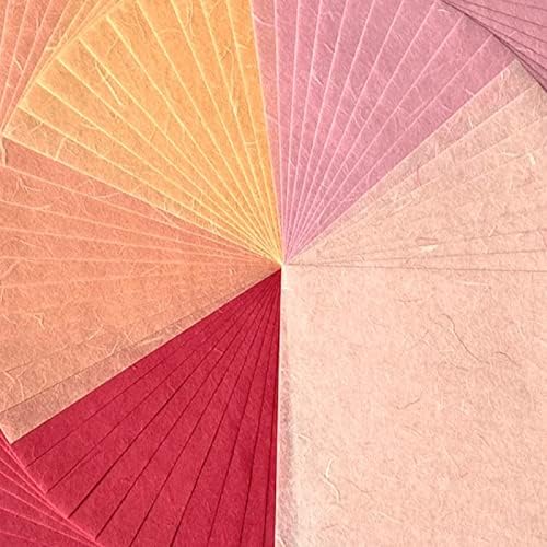 Natural Fiber Mulberry Paper Sheets 6 x 6 Inches, 50 PCS Handmade Craft Paper for Origami, Scrapbooking, Card Making, DIY Decoration, Mixed Media Art (Wedding Tone,) - Image 5