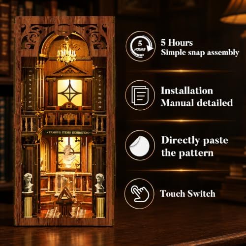 DIY Book Nook Kit for Adults, 3D Wooden Miniature Dollhouse Kit - Image 6