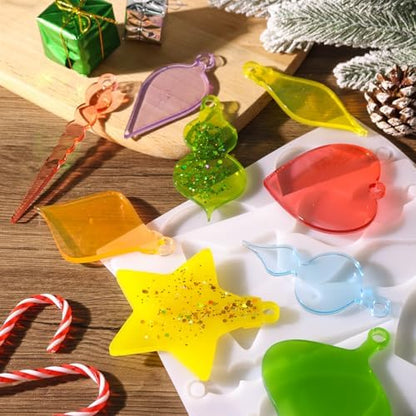 2 Pcs Christmas Pendant Silicone Molds, Christmas Epoxy Resin Molds, Xmas Ornament Resin Mold for DIY Art Craft, Jewelry Accessories, Xmas Pendant Decorations - Image 6