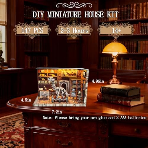 OZJAY Book Nook Kit, Dinosaur Research 3D Wooden Puzzles for Adults - Image 3