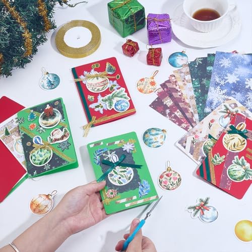 WEBEEDY 15 Sets DIY Christmas Card Making Kits Handmade Bell Theme Greeting Cards with Blank Cards,Matching Envelopes,Stickers,Instruction for Adults Beginners Birthday Christmas Invitation Craft Gift - Image 4