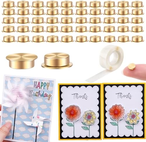 50Pcs Mini Metal Rotating Bearings for DIY Handmade Crafts Paper Cards Scrapbooking DIY Greeting Cards 360°Rotation Smooth Spin Mechanism Spinner for Jewelry Making Nail Decoration by BAOFALI