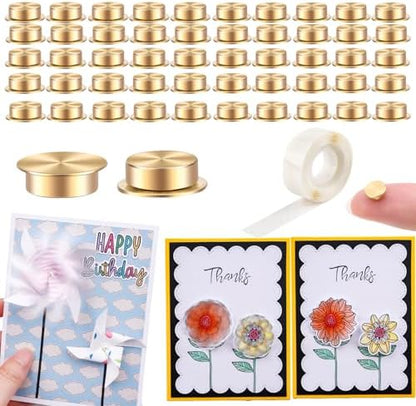 50Pcs Mini Metal Rotating Bearings for DIY Handmade Crafts Paper Cards Scrapbooking DIY Greeting Cards 360°Rotation Smooth Spin Mechanism Spinner for Jewelry Making Nail Decoration by BAOFALI