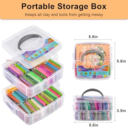 CiaraQ 60-Color Polymer Clay Oven Bake Modeling Kit - Image 4