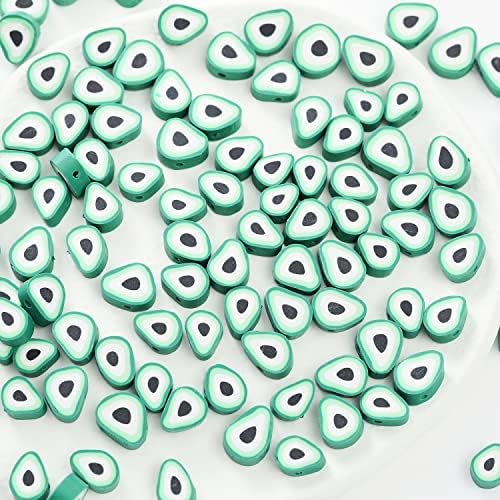 100pcs Green Avocado Polymer Clay Spacer Beads for Women Jewelry Making DIY Bracelet Necklace Hair Clip Accessories (Avocado) - Image 4
