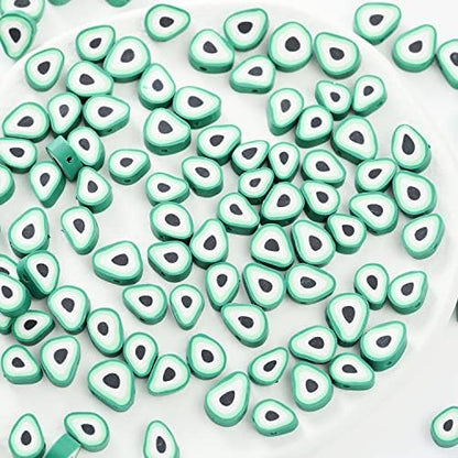 100pcs Green Avocado Polymer Clay Spacer Beads for Women Jewelry Making DIY Bracelet Necklace Hair Clip Accessories (Avocado) - Image 4