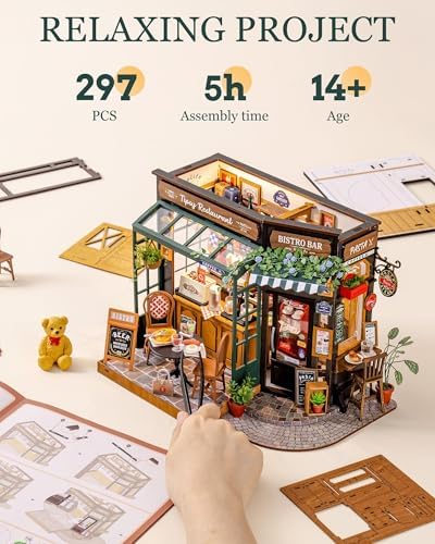 Rolife DIY Miniature Coffee Bar Dollhouse Kit Creative Gift for Adults - Image 5