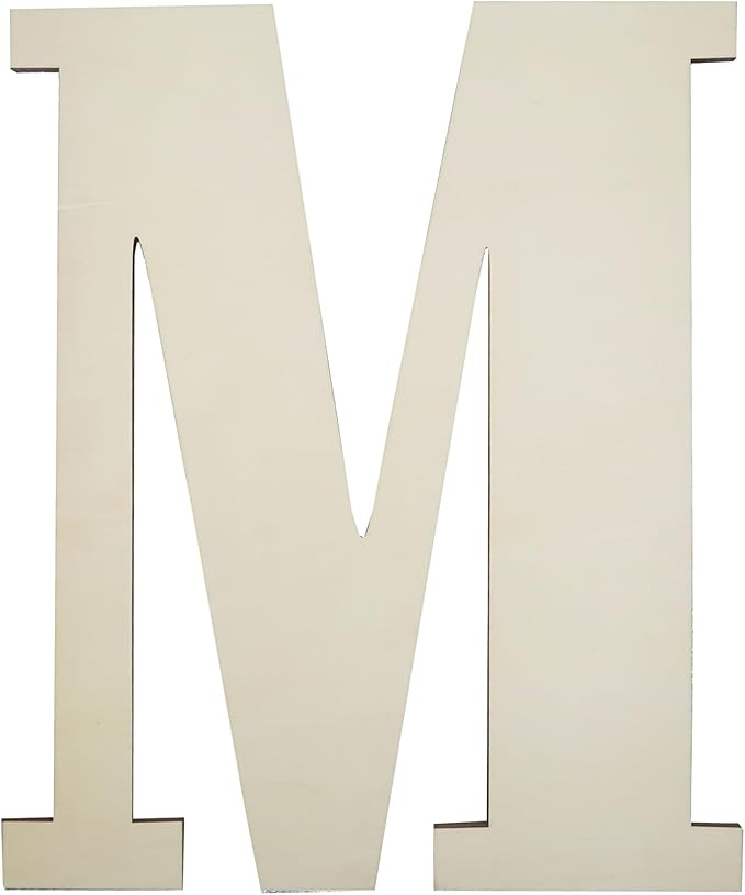 12 Inch Unfinished Wooden Numbers, 1/8 Inch Thick Large Blank Wooden Alphabet Handmade Painting Sign Boards for DIY Birthday Wedding Graduate Party Decor Props - M