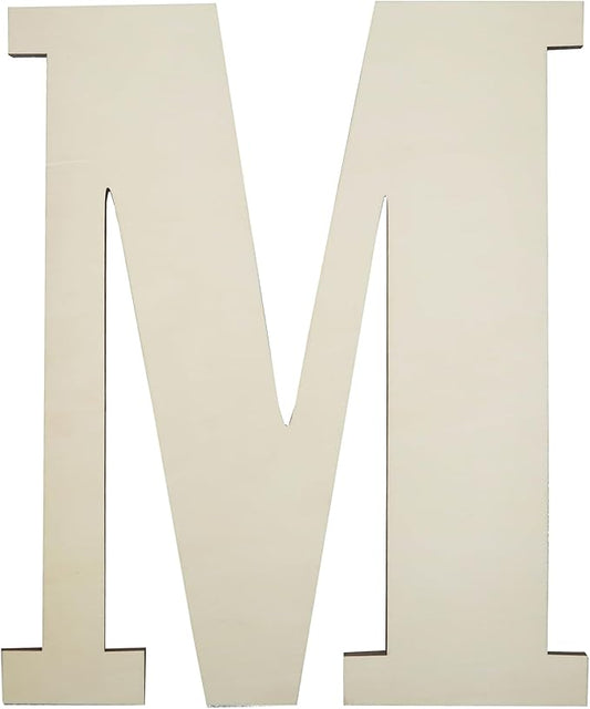 12 Inch Unfinished Wooden Numbers, 1/8 Inch Thick Large Blank Wooden Alphabet Handmade Painting Sign Boards for DIY Birthday Wedding Graduate Party Decor Props - M