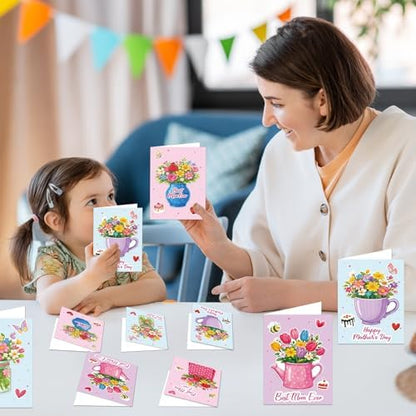 80UncleKimby 28Sets Mother’s Day Crafts Card Making Kit DIY 3D Cards with Envelopes Arts Craft Classroom Exchange Party Favors Bulk Supplies - Image 4
