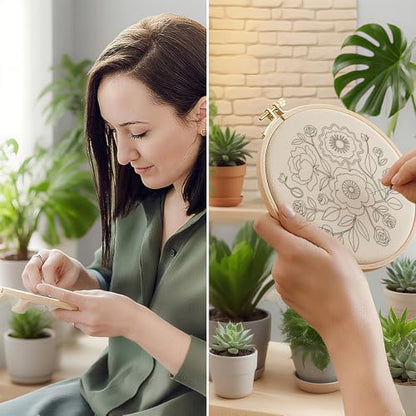 ORIGACH 4 Pack Floral Embroidery Kits for Beginners - Image 5