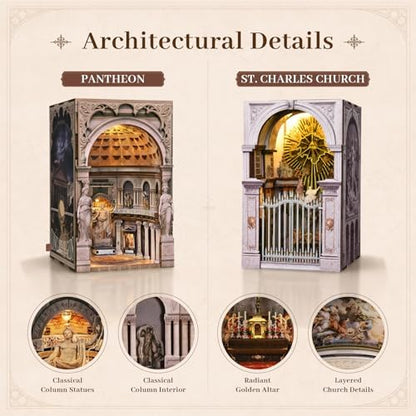 MiniCity 2-Pack DIY Book Nook Kits, Pantheon and St Charles Models with LED - Image 6