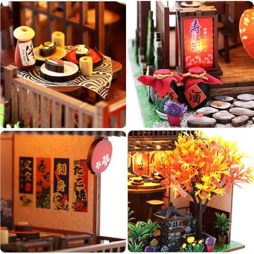 Japanese Sushi Miniature House Kit, DIY Miniature Dollhouse Kits for Adults - Image 3