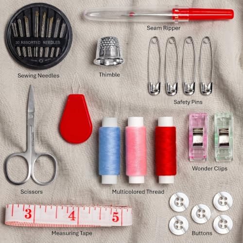 ARTIKA Travel Sewing Kit, 59-Piece Portable Kit for Travel, Includes Scissors, Thread, Tape Measure - Sewing Accessories and Supplies - Image 4