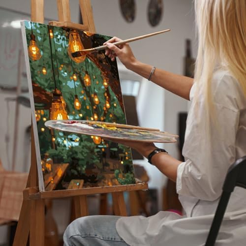 Yezavesu Paint by Numbers Kit for Adults, Scenery Adult Paint by Number Kits on Canvas Without Frame, DIY Acrylic Landscape Painting by Numbers for Home Wall Decor Gift 16x20 Inch - Image 5