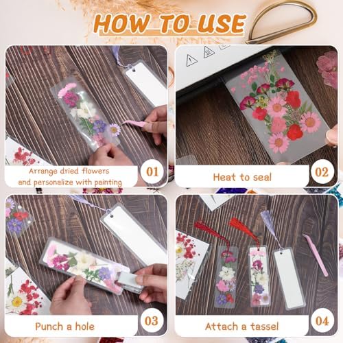 438 Pcs Dried Flower Bookmark Making Kit, DIY Craft Gift - Image 2