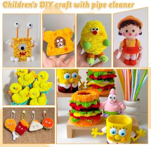 AHAMETON 620Pcs Golden Orange Pipe Cleaners Flower Kit,Chenille Stems - Image 4