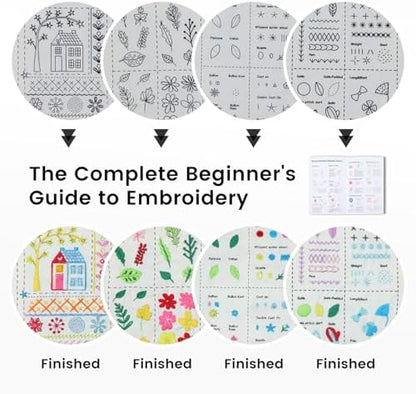 Drawnby Embroidery Stitch Book Kit, Large Size Stitch Book with Full Sewing Tools and Instructional Tutorial, Embroidery Kit for Beginners, Gift for Craft Lovers and Sew Enthusiast - Image 3