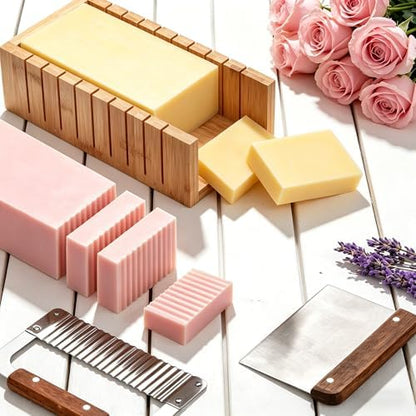 Soap Making Kit for Adults All-in-One Soap Making Supplies Includes Melt & Pour Goat Milk Soap Base, Silicone Loaf Molds,Premium Cutting Box & 500+PCS DIY Handmade Soap - Image 5