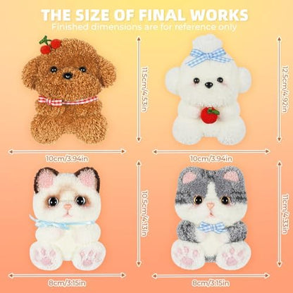Punch Needle kit-4,Embroidery kit for Beginners,Punch Needle Kits Adults Beginner,Needles, Curved Scissors, a Tool Storage Box, Yarn, Easy-to-Follow Instructions, and Tutorial Videos(Cats and Dogs) - Image 5