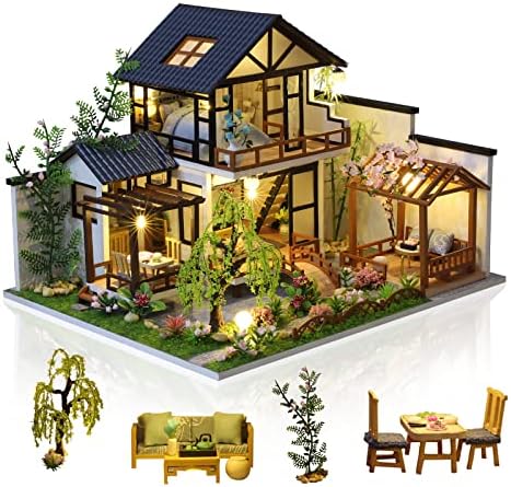 GuDoQi DIY Miniature Dollhouse Kit, Tiny House kit with Music, Miniature House Kit 1:24 Scale, Great Handmade Craft Gift for Birthday Christmas Day, Traditional Courtyard House by GuDoQi