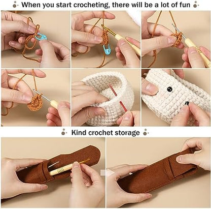 Hssugi Crochet Kit for Beginners 6PCS Crochet Coasters in a Plant Pot - Image 6