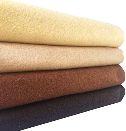 4pcs Thick 1.4mm Soft Felt Fabric Sheet Assorted Color Felt Pack DIY Craft Sewing Squares Nonwoven Patchwork (92x90cm Brown) - Image 5