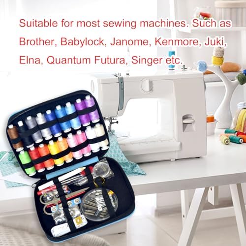 Sewing Kit with Case Portable Sewing Supplies for Home Traveler, Adults, Beginner, Emergency, Contains 18 Sewing Thread, Scissors, Needles, Measure etc,Medium Electric Blue - Image 6