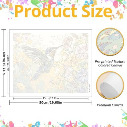 Hummingbird Paint by Numbers Kit for Adults, 16x20 inch - Image 3