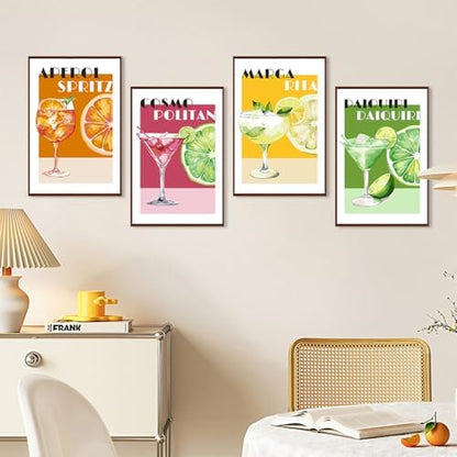 Okarina 4 Pack Paint by Numbers Kit for Adults with Frame, Retro Cocktail - Image 3